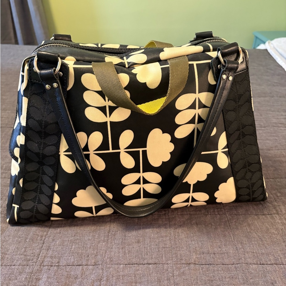 Orla Kiely Black and Cream Floral Tote Bag
